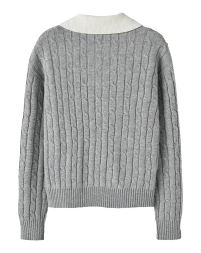 Name it - NKFNessa Strik Polo - Grey Melange 